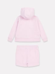 New Balance Pink Kids Zip Hoodie 100% Cotton Shorts & T-Shirt Set - Image 2 of 4