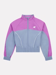 New Balance Blue Kids Panelled Woven Track Jacket - Image 6 of 9