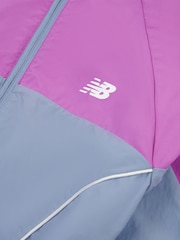New Balance Blue Kids Panelled Woven Track Jacket - Image 8 of 9