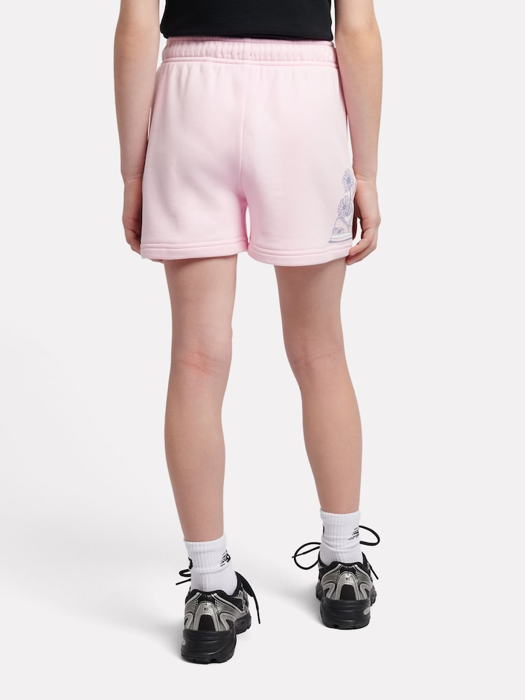 New Balance Pink Kids Floral Sneaker Graphic Shorts - Image 2 of 10