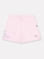 New Balance Pink Kids Floral Sneaker Graphic Shorts - Image 6 of 10