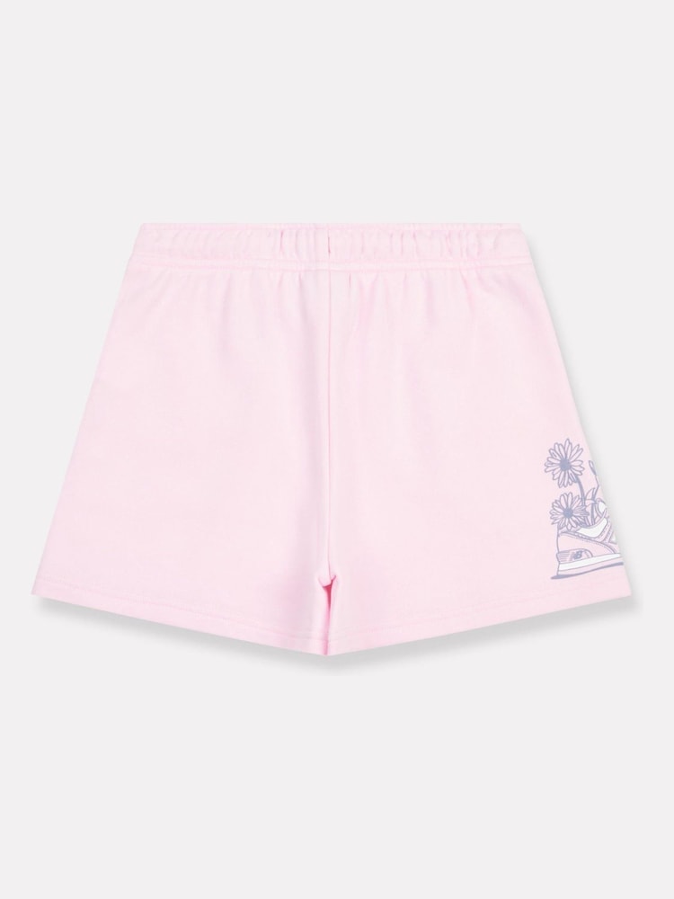 New Balance Pink Kids Floral Sneaker Graphic Shorts - Image 7 of 10