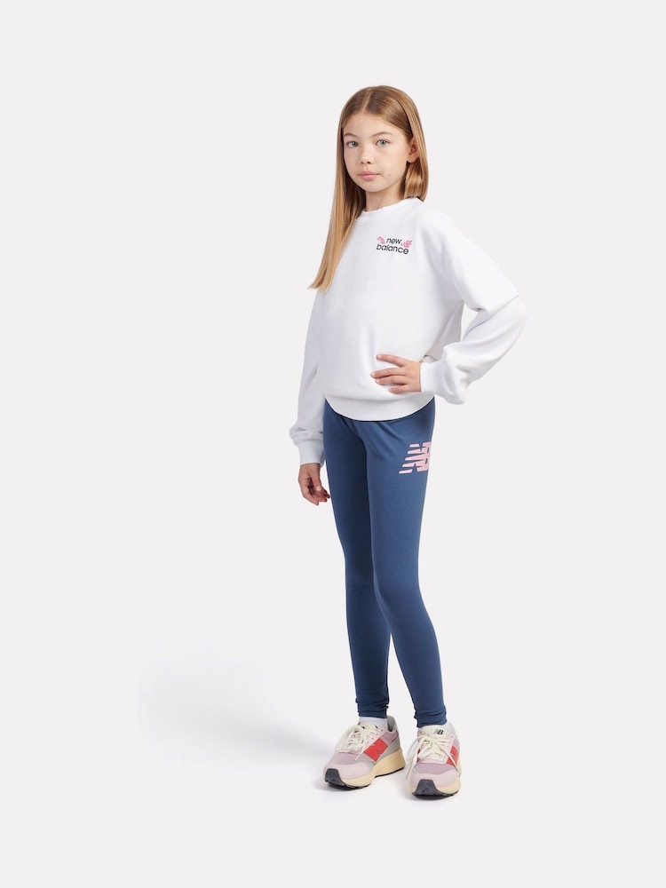 New Balance Cotton White Girls Floral Circle Graphic Sweatshirt - Image 5 of 5 New Balance Cotton White Girls Floral Circle Graphic Sweatshirt - Image 5 of 5