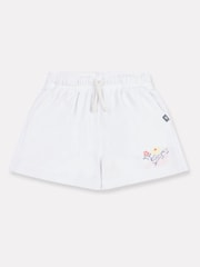 New Balance White Kids Floral Vines Graphic Shorts - Image 5 of 8