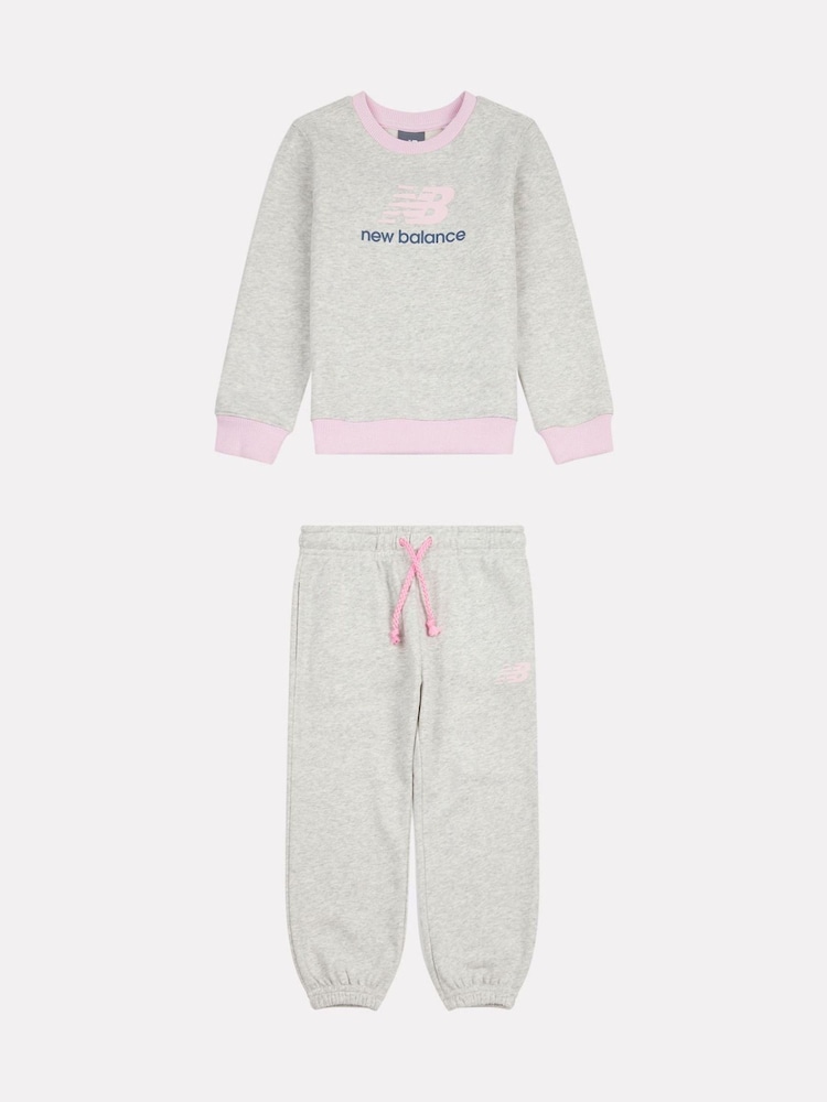 New Balance Grey Kids Crew & Joggers Set - Image 1 of 5