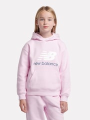 Roze - New Balance Kids French Terry Stacked Logo Hoodie - Image 1 of 7