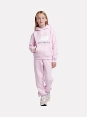 Roze - New Balance Kids French Terry Stacked Logo Hoodie - Image 3 of 7