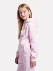 Roze - New Balance Kids French Terry Stacked Logo Hoodie - Image 4 of 7
