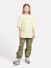 New Balance Yellow Kids Floral Sneaker Back Graphics 100% Cotton T-Shirt - Image 4 of 9