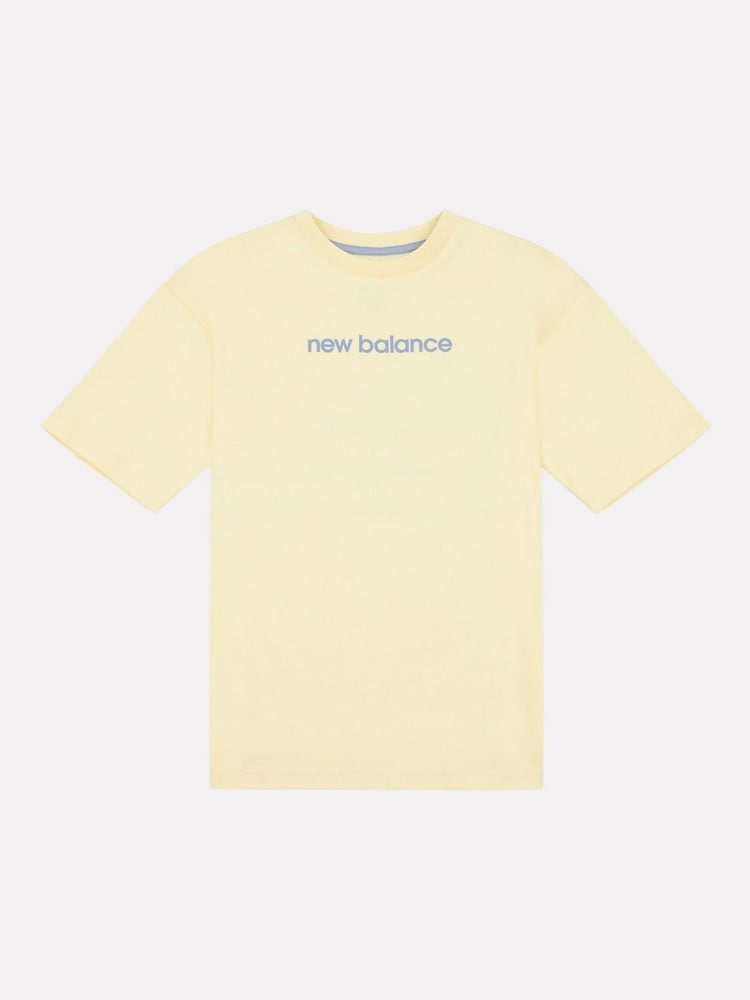 New Balance Yellow Kids Floral Sneaker Back Graphics 100% Cotton T-Shirt - Image 6 of 9