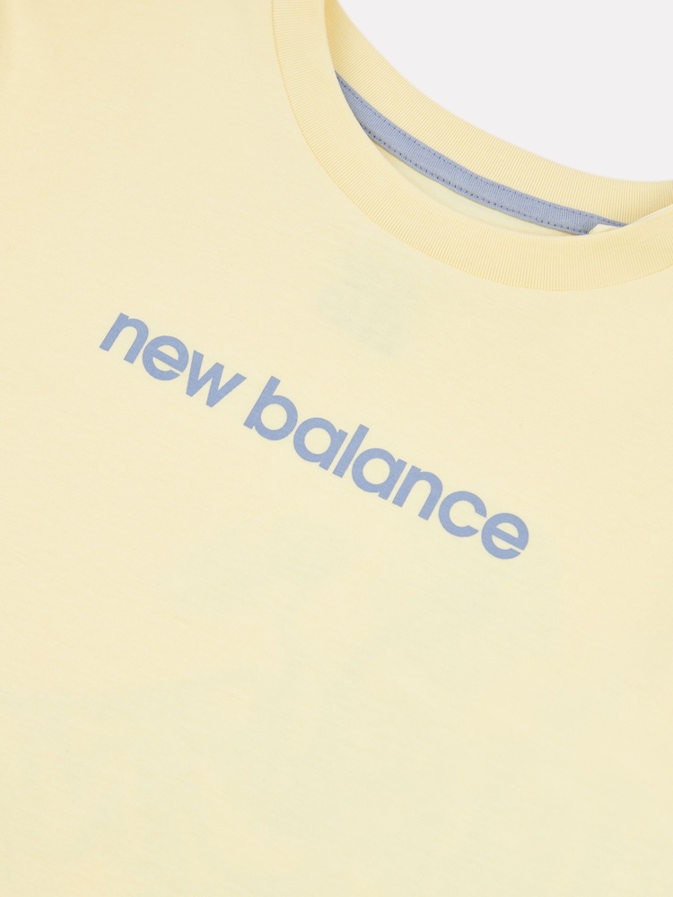 New Balance Yellow Kids Floral Sneaker Back Graphics 100% Cotton T-Shirt - Image 8 of 9