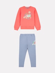 New Balance Blue Kids Floral Crew and Leggings Set - Image 1 of 5