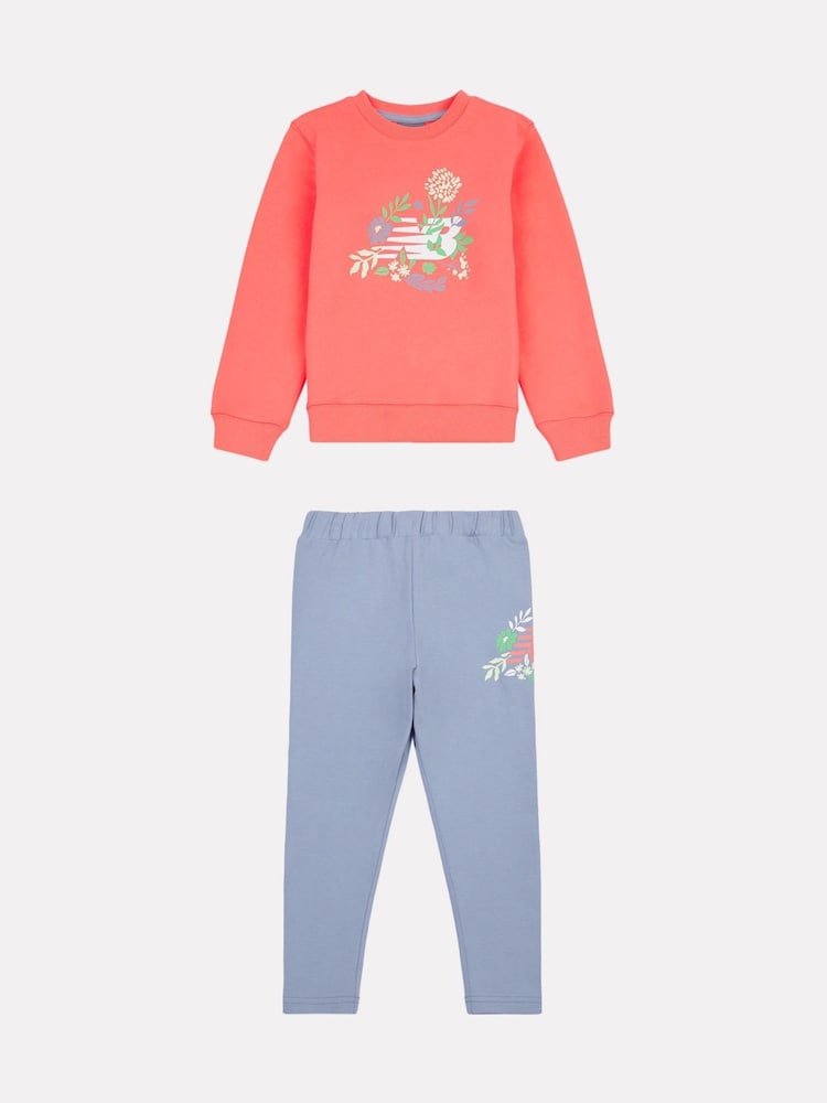 New Balance Blue Kids Floral Crew and Leggings Set - Image 1 of 5 New Balance Blue Kids Floral Crew and Leggings Set - Image 1 of 5