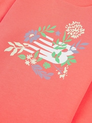 New Balance Blue Kids Floral Crew and Leggings Set - Image 4 of 5