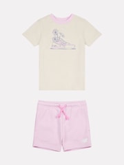 New Balance Natural Kids Jersey Ringer T-Shirt & Shorts Set - Image 1 of 5