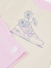 New Balance Natural Kids Jersey Ringer T-Shirt & Shorts Set - Image 3 of 5