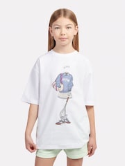 New Balance White Kids Tennis Girl Graphic 100% Cotton T-Shirt - Image 1 of 8