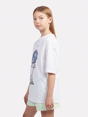 New Balance White Kids Tennis Girl Graphic 100% Cotton T-Shirt - Image 2 of 8