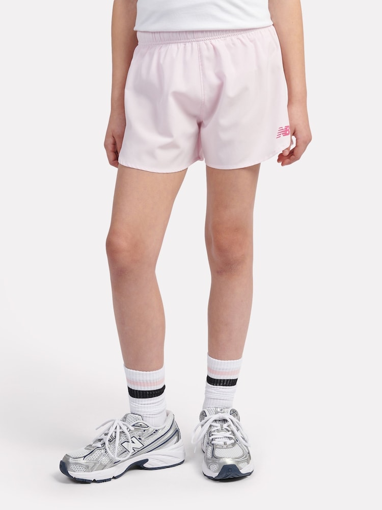 New Balance Pink Kids Woven Shorts - Image 1 of 10