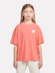 New Balance Red Kids Floral Vines Back Graphic 100% Cotton T-Shirt - Image 1 of 10