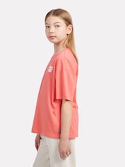 New Balance Red Kids Floral Vines Back Graphic 100% Cotton T-Shirt - Image 2 of 10