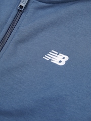 New Balance Blue Kids French Terry Small Logo Zip Hoodie - Image 6 of 8