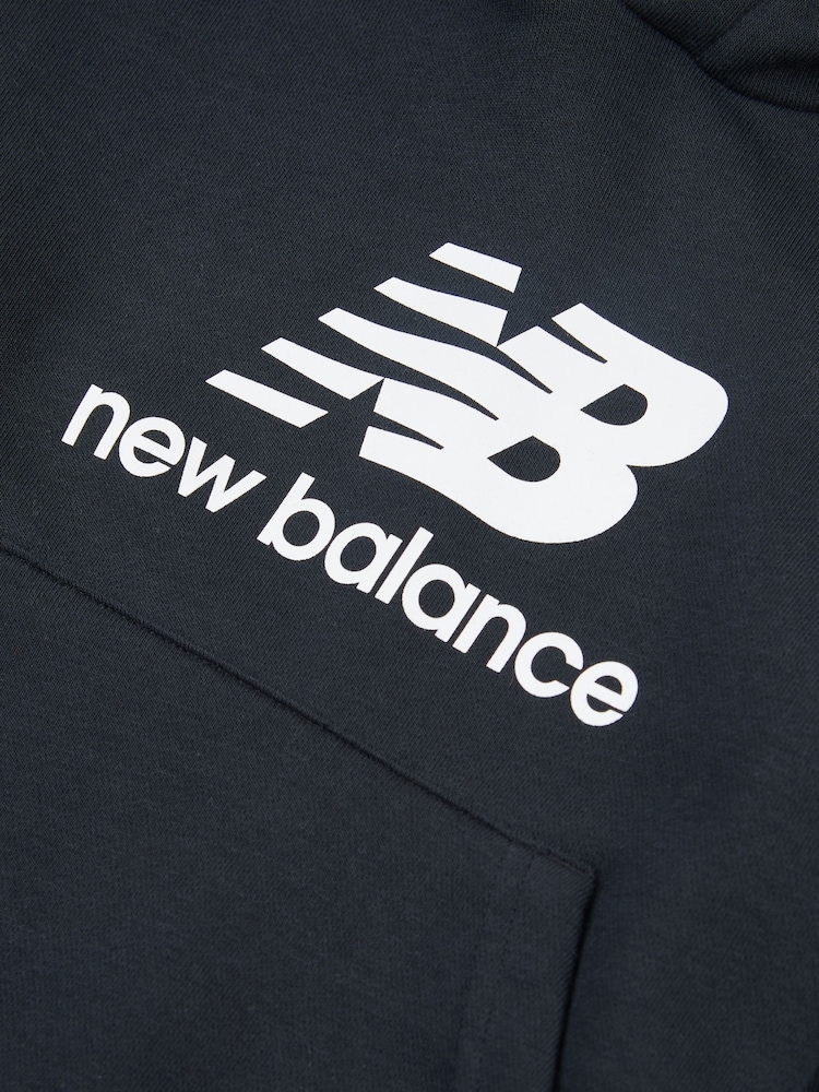 New Balance Black Kids French Terry Stacked Logo Hoodie - Image 7 of 7 New Balance Black Kids French Terry Stacked Logo Hoodie - Image 7 of 7