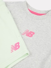 New Balance Light Grey Kids Jersey Ringer T-Shirt & Shorts Set - Image 4 of 6