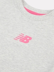 New Balance Light Grey Kids Jersey Ringer T-Shirt & Shorts Set - Image 6 of 6