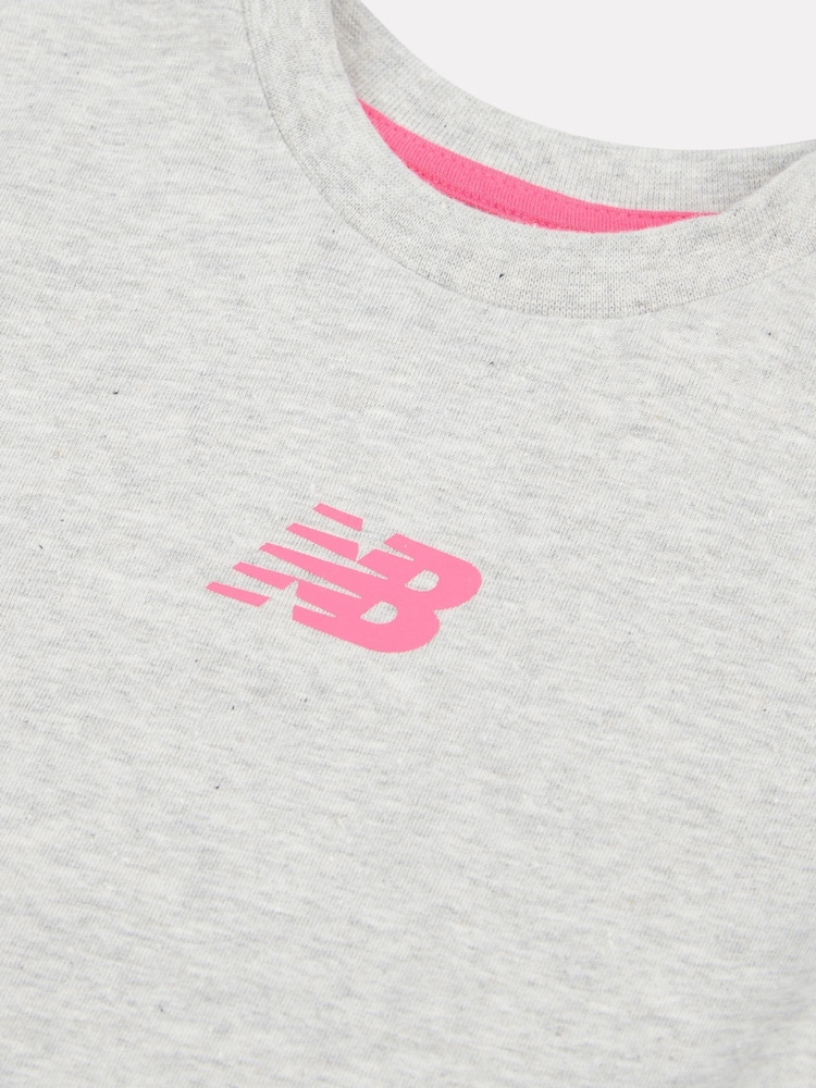 New Balance Light Grey Kids Jersey Ringer T-Shirt & Shorts Set - Image 6 of 6