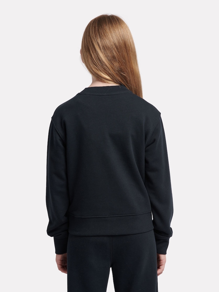 Zwart - New Balance Kids French Terry Stacked Logo Crew Sweatshirt - Image 3 of 5