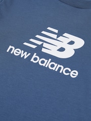 New Balance Blue Stacked Logo T-Shirt - Image 7 of 7