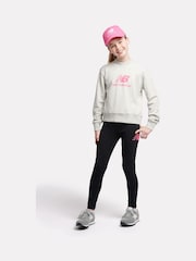 New Balance Dark Grey Kids Stacked Logo 100% Cotton T-Shirt & Cycle Shorts Set - Image 1 of 9