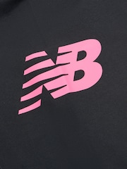 New Balance Dark Grey Kids Stacked Logo 100% Cotton T-Shirt & Cycle Shorts Set - Image 9 of 9