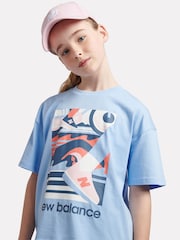 New Balance Blue Kids Greatest Hits Graphic T-Shirt and Leggings Set - Image 3 of 9