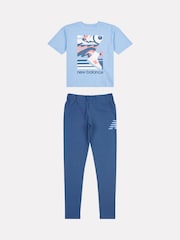 New Balance Blue Kids Greatest Hits Graphic T-Shirt and Leggings Set - Image 5 of 9