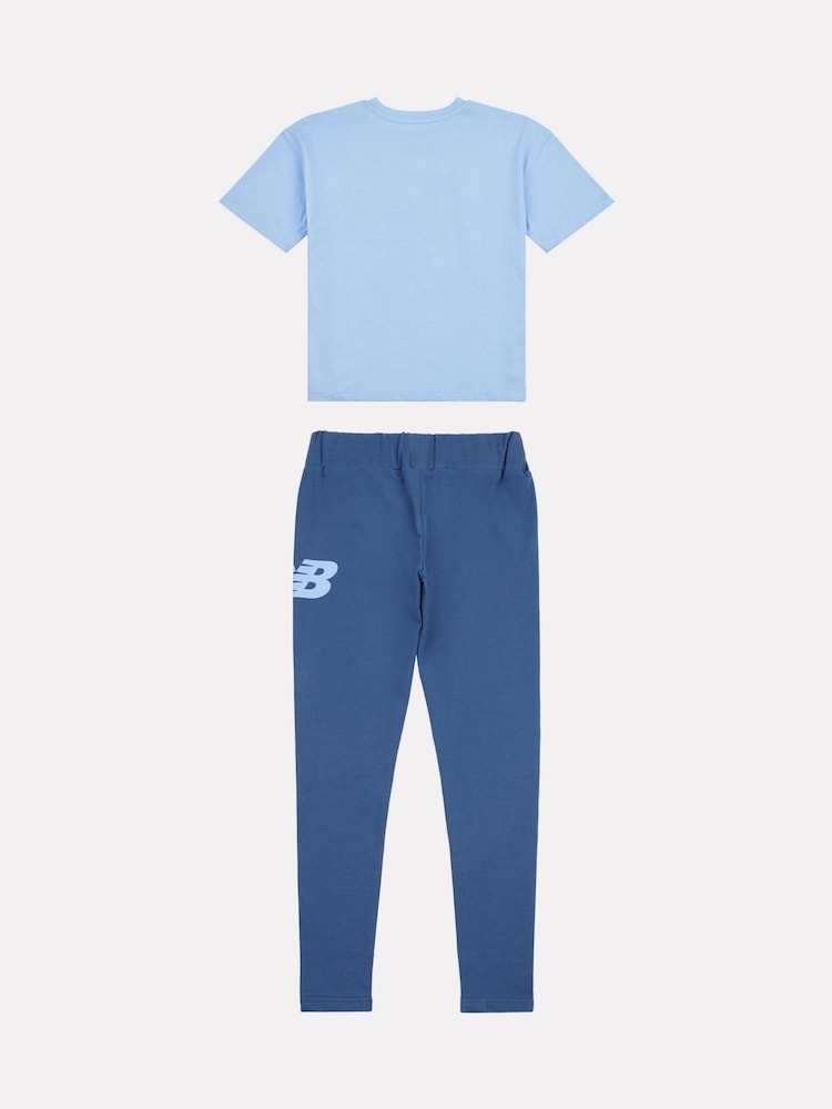 New Balance Blue Kids Greatest Hits Graphic T-Shirt and Leggings Set - Image 6 of 9