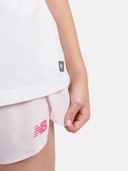 New Balance White Kids Running Club Graphic 100% Cotton T-Shirt - Image 6 of 8