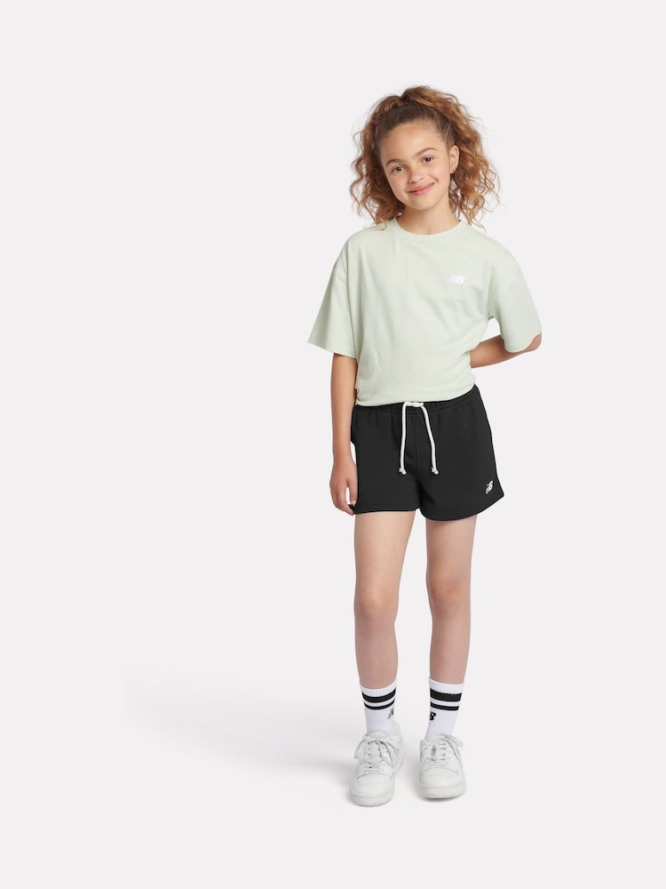 Zwart - New Balance shorts met klein logo voor meisjes - Image 5 of 7