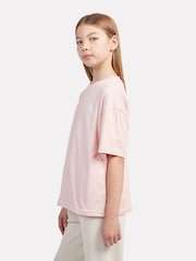 New Balance Dark Pink Small Girls Logo 100% Cotton T-Shirt - Image 2 of 8
