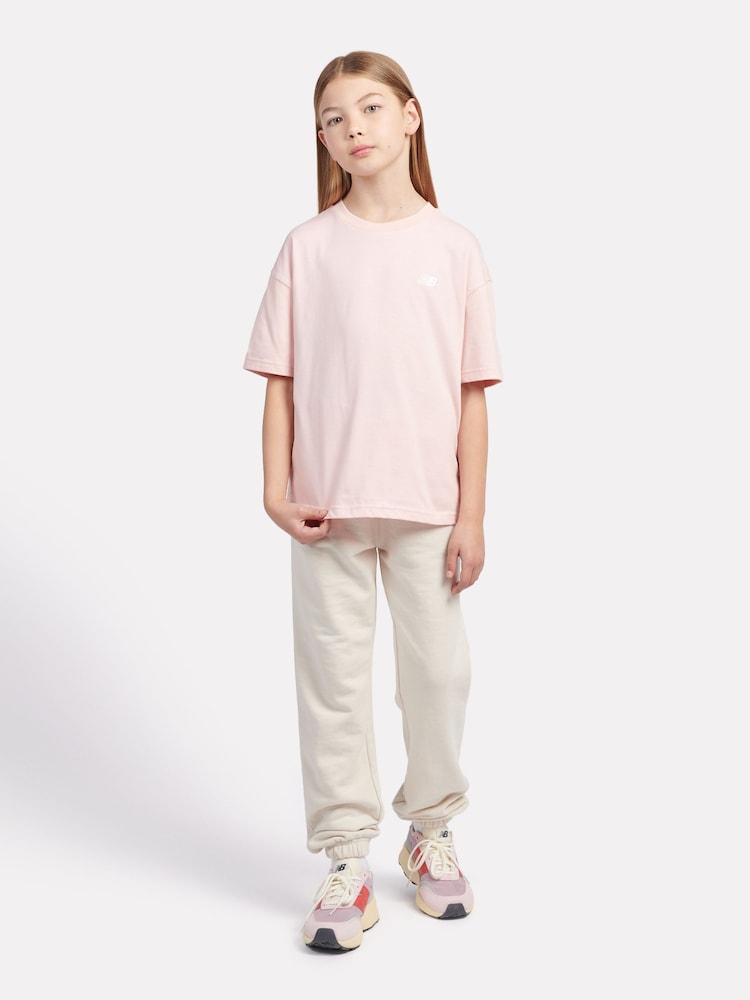 New Balance Dark Pink Small Girls Logo 100% Cotton T-Shirt - Image 5 of 8