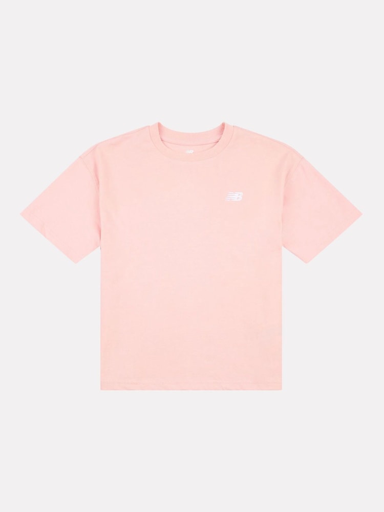 New Balance Dark Pink Small Girls Logo 100% Cotton T-Shirt - Image 6 of 8