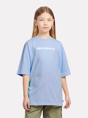 New Balance Blue Kids Floral Sneaker Back Graphics 100% Cotton T-Shirt - Image 2 of 10