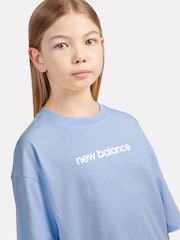 New Balance Blue Kids Floral Sneaker Back Graphics 100% Cotton T-Shirt - Image 5 of 10