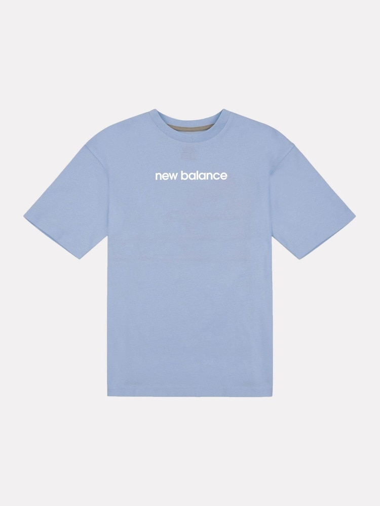 New Balance Blue Kids Floral Sneaker Back Graphics 100% Cotton T-Shirt - Image 7 of 10
