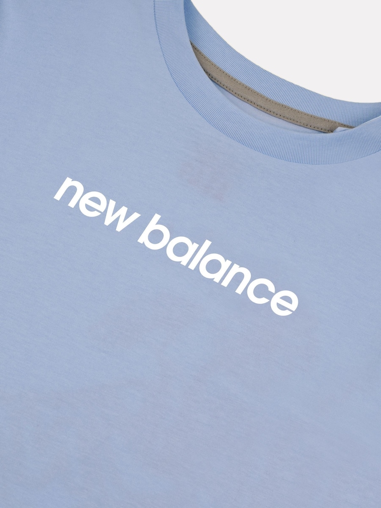 New Balance Blue Kids Floral Sneaker Back Graphics 100% Cotton T-Shirt - Image 9 of 10