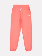 New Balance Red Kids French Terry Small Logo Joggers - Image 6 of 8