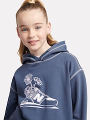 New Balance Blue Girls Floral Sneaker Hoodie - Image 4 of 6