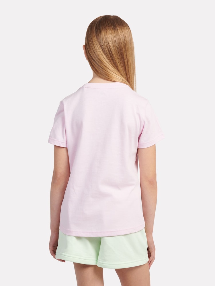 New Balance Light Pink Girls Stacked Logo T-Shirt - Image 3 of 7