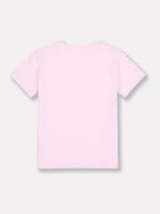 New Balance Light Pink Girls 100% Cotton Stacked Logo T-Shirt - Image 6 of 7